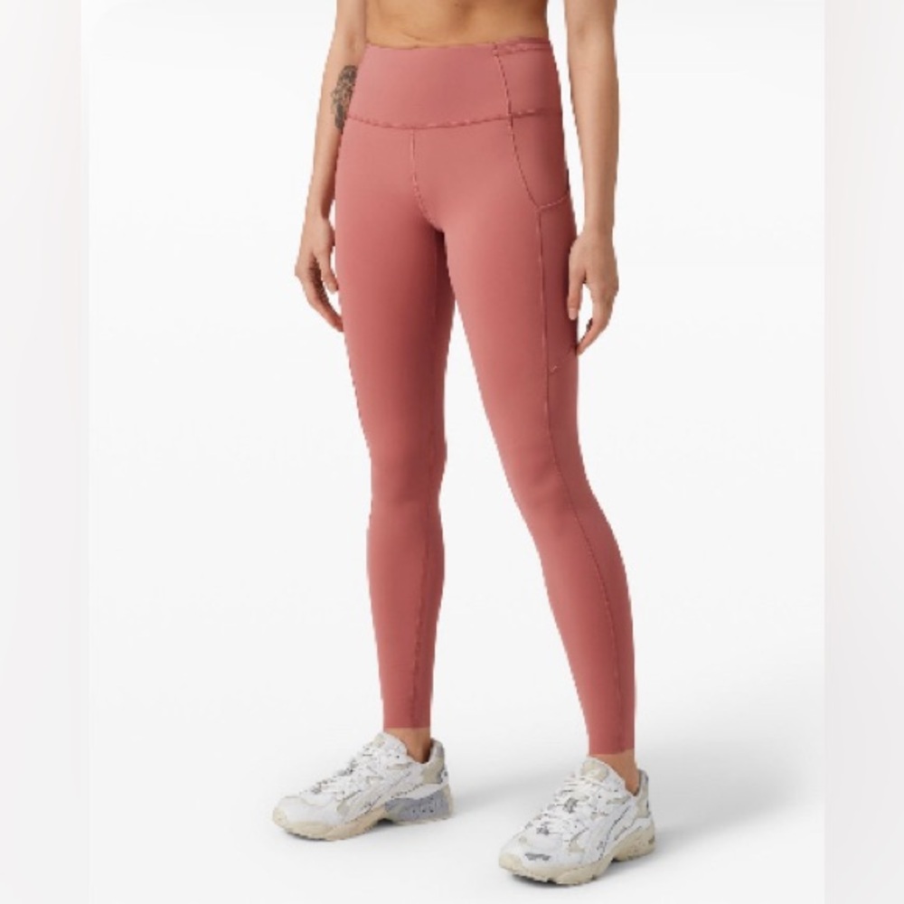 Lululemon Fast and Free High-Rise Tight 28” inseam. Color “Cherry Tint”